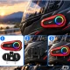 Motocikla ķiveres interkoms Q08 2X ar Bluetooth un RGB, melns
