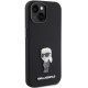 Karl Lagerfeld iPhone 15 vāciņš Silicone Ikonik Metal Pin, melns