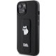 Karl Lagerfeld iPhone 15 Case Saffiano Choupette Pins Gripstand, Black