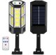 Solārā LED lampa 300W ar kustības sensoru un pulti, melna