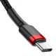 Baseus Cafule Cable USB Type C to USB Type C (PD-2.0 QC-3.0) 60W 2m, Black / Red | Lādētājvads Datu Pārraides...
