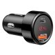 Baseus Magic Universal Smart Car Charger USB + USB-C (QC4.0 PD 45W), Black | Automašīnas Telefona Lādētājs