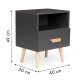 ModernHome Nightstand with Drawer Bedside Table, Grey