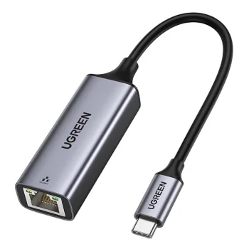Tīkla karte Ugreen CM199 USB-C uz RJ45 Gigabit Ethernet 1000 Mbps, pelēka