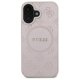 Guess Saffiano Peony Classic Logo MagSafe Case for iPhone 16, Pink