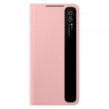 Original Samsung Galaxy S21 (SM-G990F) Smart Clear View Cover Case with Intelligent Display, Pink (EF-ZG991CPEGEE) | Oriģināls Telefona Maciņš Vāciņš Apvalks Bampers Grāmatiņa