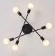 Loft Pendant Ceiling Light with 6 E27 Bulb Holders, black
