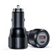 Choetech TC0010 USB-C USB-A PD 63W automašīnas lādētājs - melns | Phone Car Charger