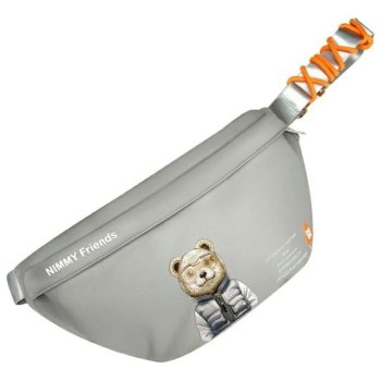Nimmy Crossbody Cool&Cute 2.0 Bear pleca soma pelēka