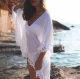 Lightweight beach tunic pareo, universal size, white