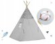 Telts Vigvams Spēļu Māja Bērniem ar Gaismas Virteni Nukido, Pelēka l Tepee Tent with Lights