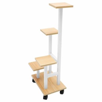 Подставка для цветов на 4 горшка многоуровневая, белая