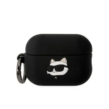 Чехол Karl Lagerfeld для AirPods Pro 2 Silicone Choupette Head 3D, черный