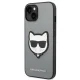 Karl Lagerfeld Saffiano Choupette Head Patch Case for iPhone 13/14/15 Silver