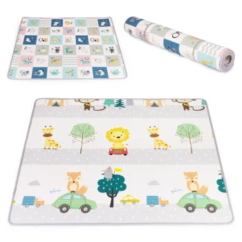 Ecotoys Double-Sided Educational Foam Play Mat for Kids, 180x150 cm