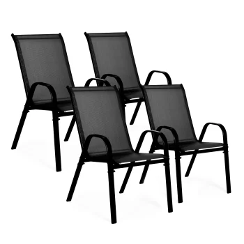 MultiGarden 4 dārza krēslu komplekts, melns
