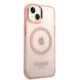 Guess Gold Outline MagSafe vāciņš iPhone 14 Rose Gold