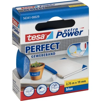 Тканевая клейкая лента Tesa extra Power Perfect 56341, 2.75 м x 19 мм, синяя