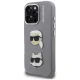 Чехол Karl Lagerfeld FW Grained Karl & Choupette для iPhone 16 Pro Max, Серый