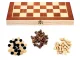 Šahs, Dambrete un Bekgemons (Nardi), Spēļu Komplekts 3in1 | Chess Checkers and Backgammon Game Set