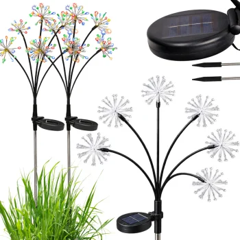 Solar Garden LED Dandelion Light, Multicolor, 70cm (2 pcs)