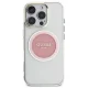 Чехол Guess IML Metal Colored Circle Classic Logo MagSafe для iPhone 16 Pro, розовый