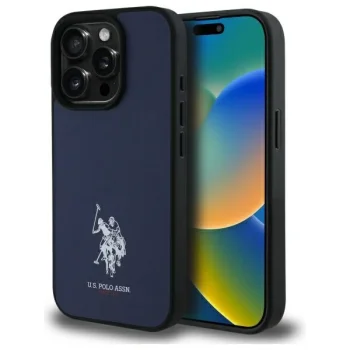 US Polo USHCP15XPGEV iPhone 15 Pro Max 6,7\" Tumši zils ādas izšūts DH krāsā | 6.7\" Navy Leather Embroidered...