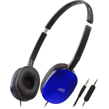 JVC HA-S160M-AU Wired On-Ear Headphones with Microphone, Blue