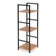 Industrial Bookshelf ModernHome 3-Tier Shelving Unit with Metal Frame, Wild Oak