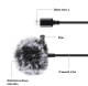 Puluz Jack USB Type-C Lavalier Wired Condenser Recording Microphone, 1.5m | Микрофон для Телефона...