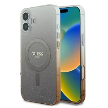 Guess iPhone 16 Plus vāciņš IML Glitter Gradient MagSafe, brūns