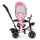 Bērnu trīsritenis ECOTOYS ar grozāmu sēdekli un vadības rokturi, rozā