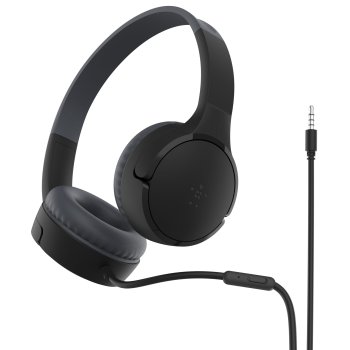 Belkin SoundForm Mini Wired Kids On-Ear Headphones, Black