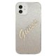 Guess iPhone 12 mini vāciņš Glitter Gradient Script, zelta