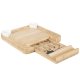 Bamboo Cheese Board with Pull-Out Drawer & Stainless Steel Knives, brown