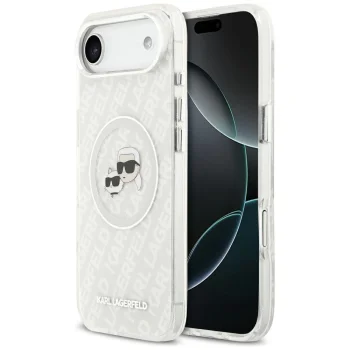 Чехол Karl Lagerfeld IML Glitter Karl&Choupette MagSafe для iPhone Air Серый