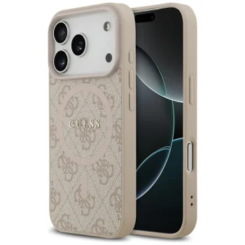 Чехол Guess 4G Ring Classic Logo MagSafe для iPhone 17 Pro - розовый