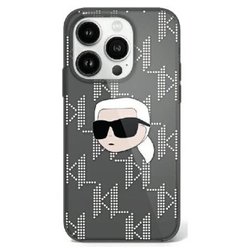 Karl Lagerfeld iPhone 16 vāciņš IML Karl Head Electroplated, melns