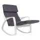 Modernhome Rocking Chair with Adjustable Footrest, White Frame