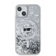 Чехол Karl Lagerfeld Liquid Glitter Choupette Head MagSafe для iPhone 15/14/13 Прозрачный