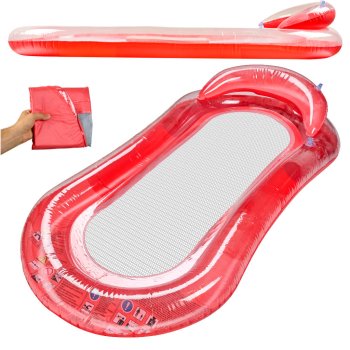 Надувной матрас-шезлонг для плавания Bestway 43103 с сеткой, красный