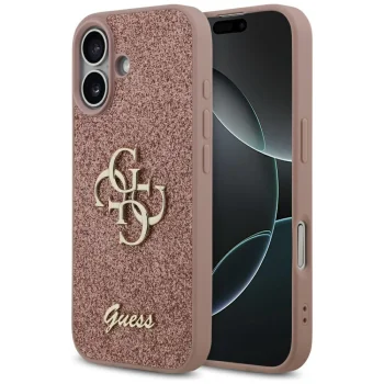 Чехол Guess Fixed Glitter Big 4G для iPhone 17 - Розовый