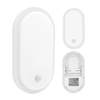 LED lampa ar kustības sensoru Maclean MCE534 W, PIR, IP65, balta