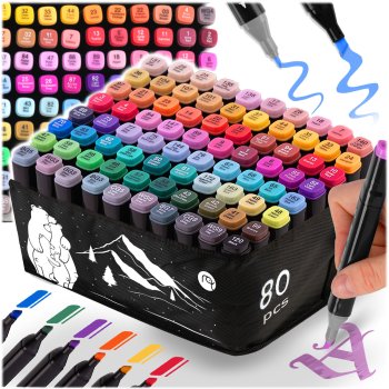 Nukido NK-912 Alcohol Markers with Bag, 80 pcs