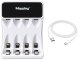 Зарядное устройство Maxday C704Y4 для аккумуляторов AA/AAA с LCD и USB-C, белое