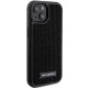 Karl Lagerfeld iPhone 15 Case Rhinestone Logo Metal Plate, Black