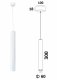 LED Pendant Light Tuba 8W, White