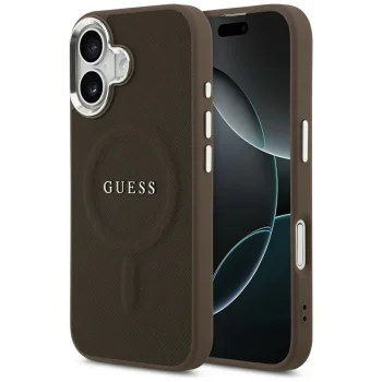 Чехол Guess Classic Logo MagSafe для iPhone 17 — коричневый