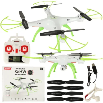 Drone Quadrocopter RC Syma X5HW 2,4GHz Camera Wi-Fi, Balts | Drons ar Kameru Kvadrokopters