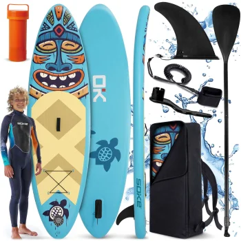 Надувная SUP-доска Soke Aquasurf 275x76x12 см, До 85 кг